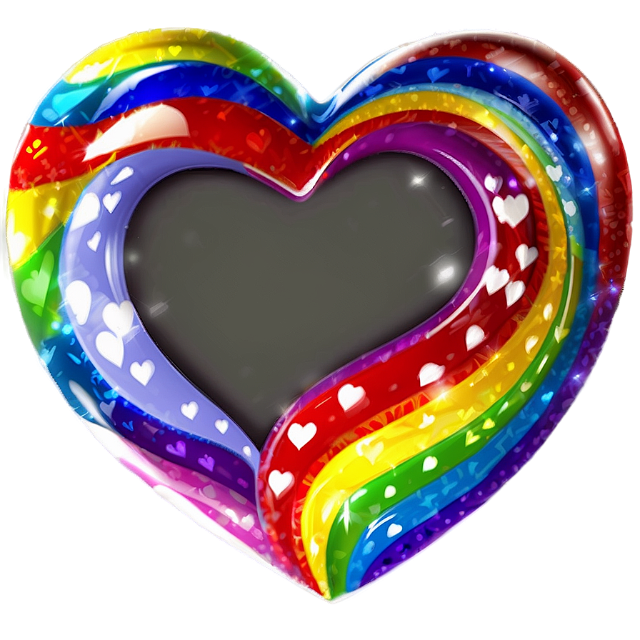 Shiny Rainbow Heart Png Uei35