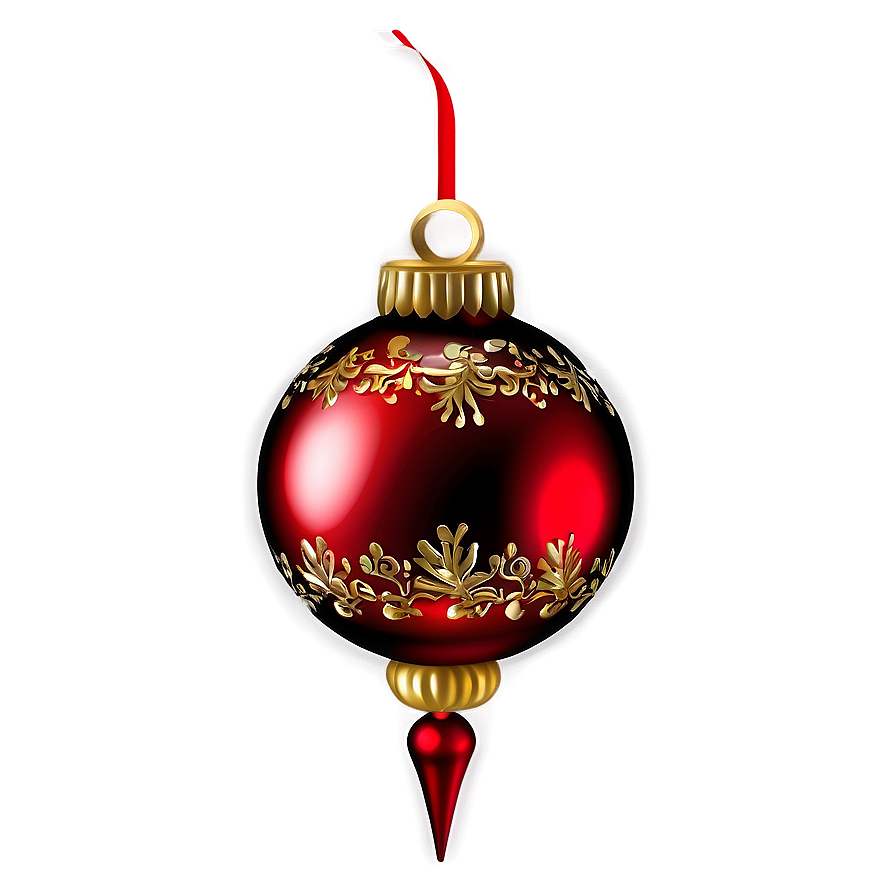 Shiny Red Christmas Ornament Png Xua