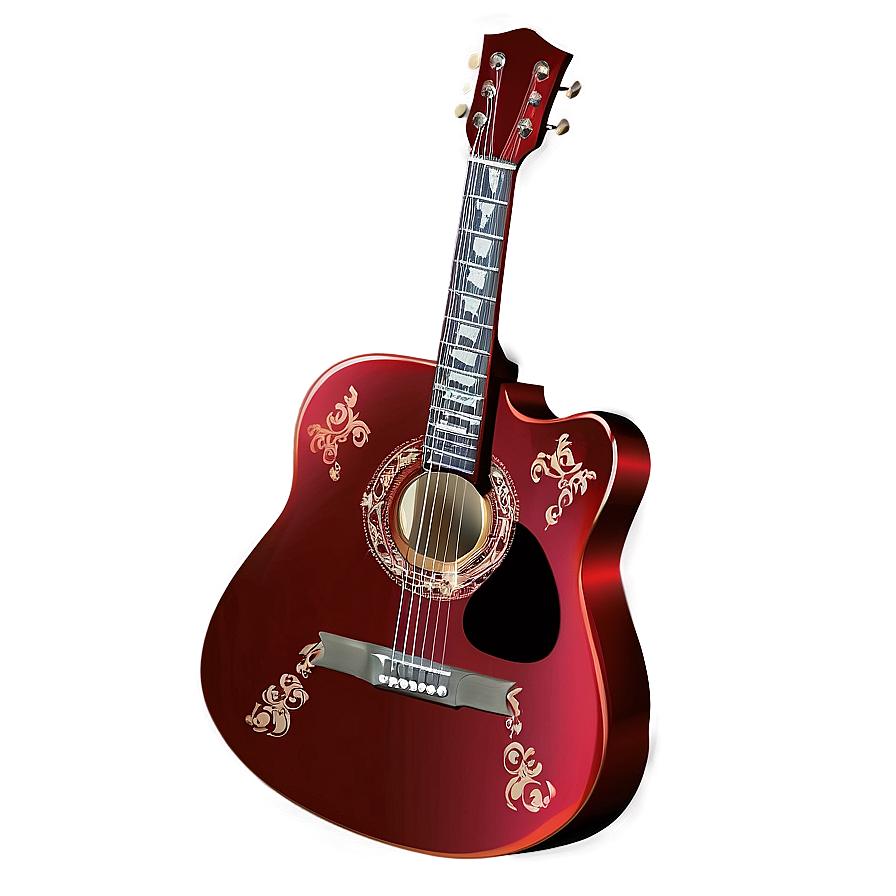 Shiny Red Guitar Png 22