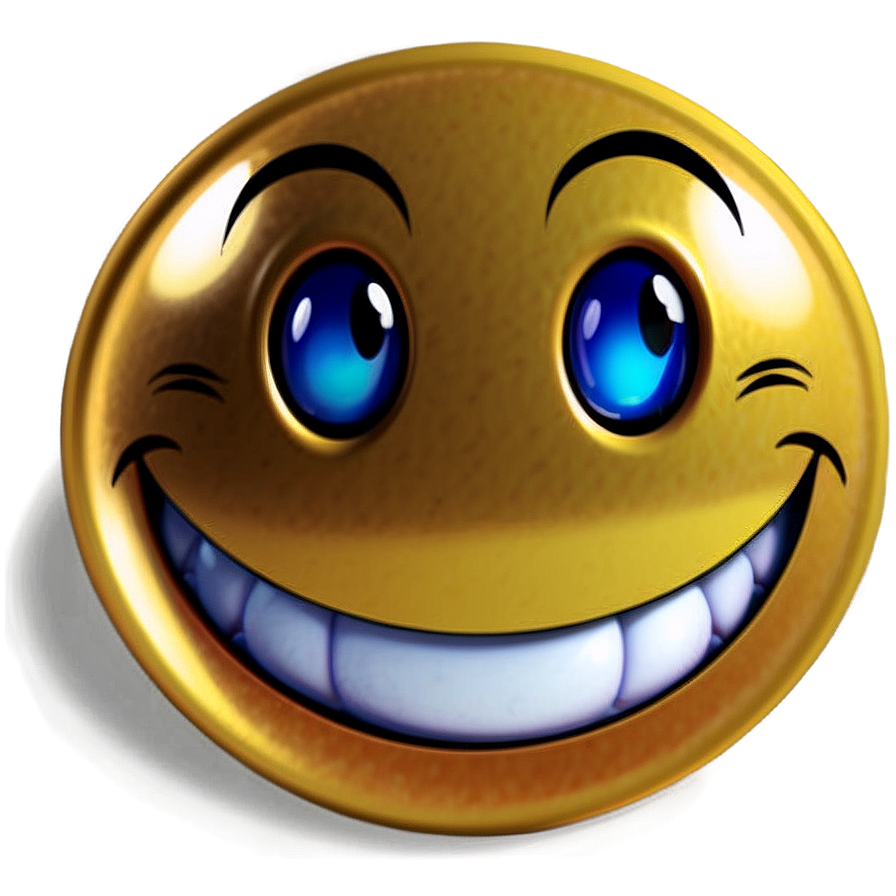 Shiny Smiley Face Sticker Png 06272024