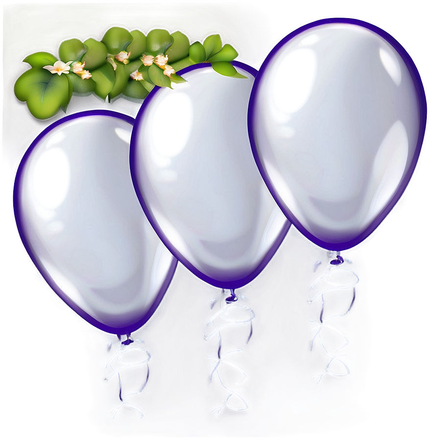 Shiny White Balloons Png 06122024