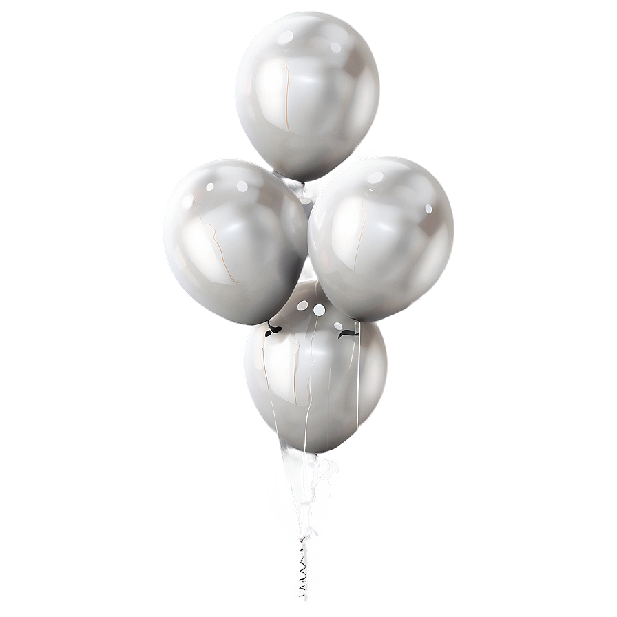 Shiny White Balloons Png 06122024