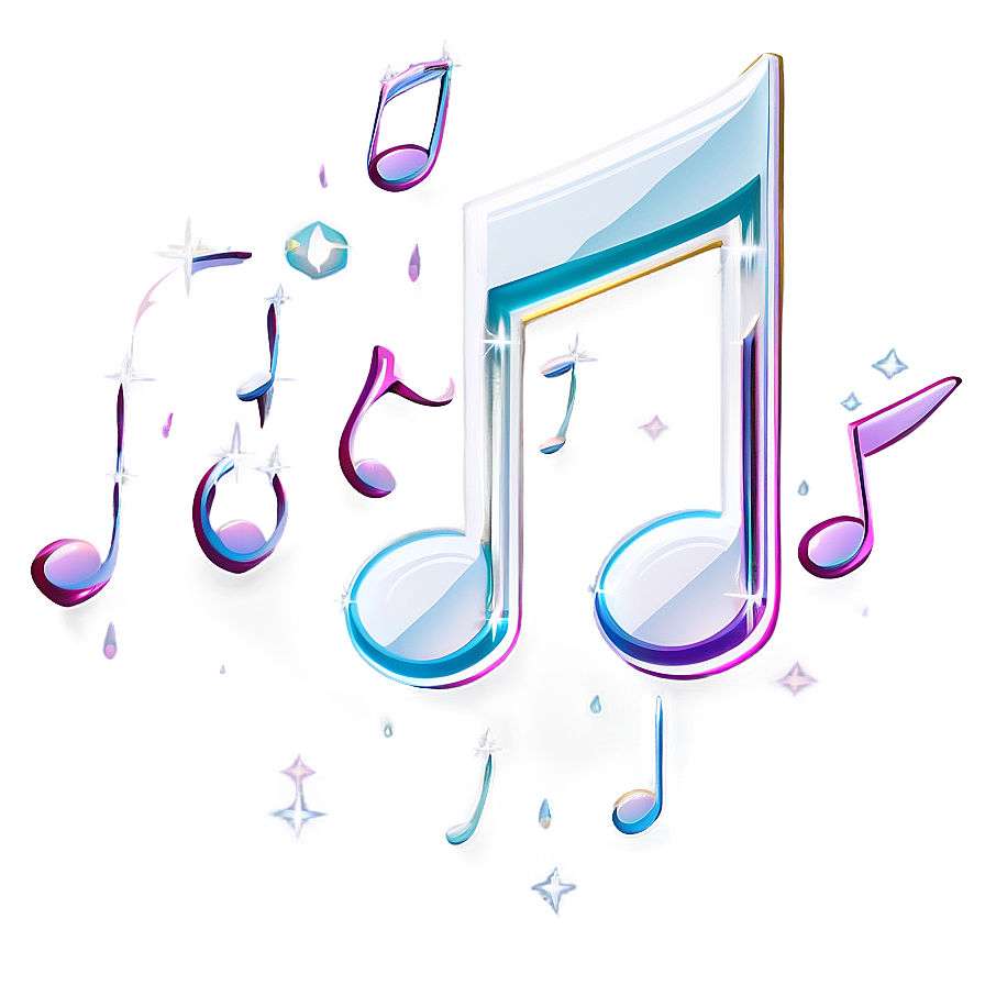 Shiny White Music Notes Png Rtx