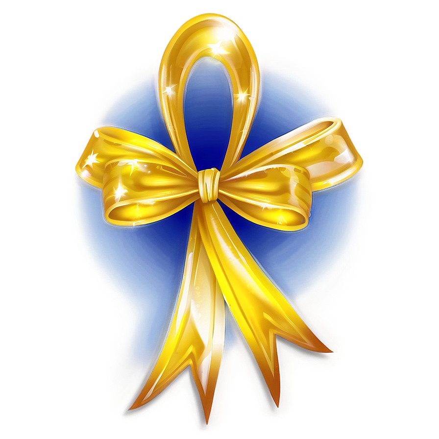 Shiny Yellow Ribbon Design Png 06262024