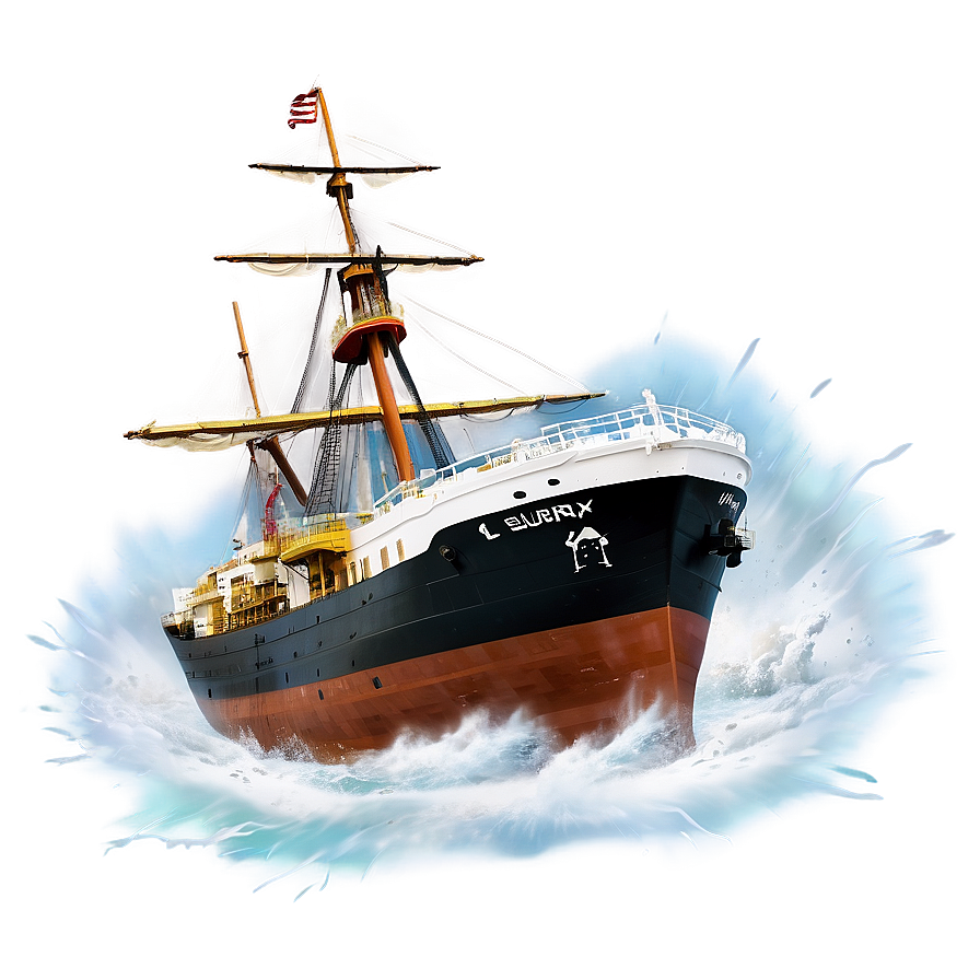 Ship In Storm Png 84