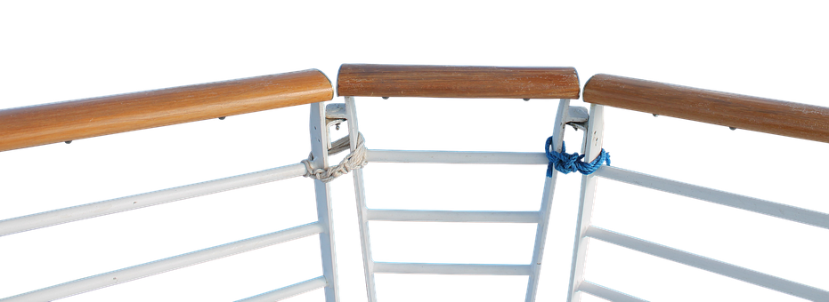 Ship Ladderand Railings Against Black Background