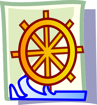 Ship Steering Wheel Illustration