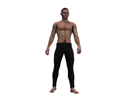 Shirtless Man3 D Model