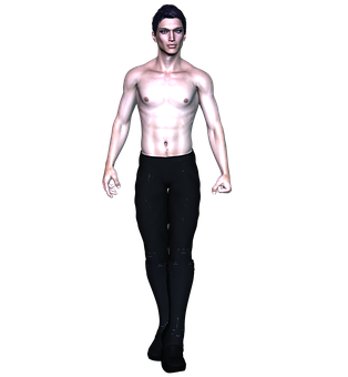 Shirtless3 D Model Man Standing