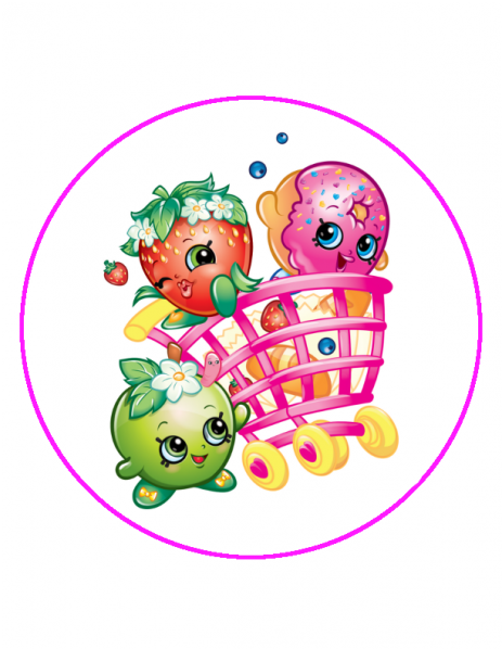 Shopkins Friends Shopping Cart Illustration