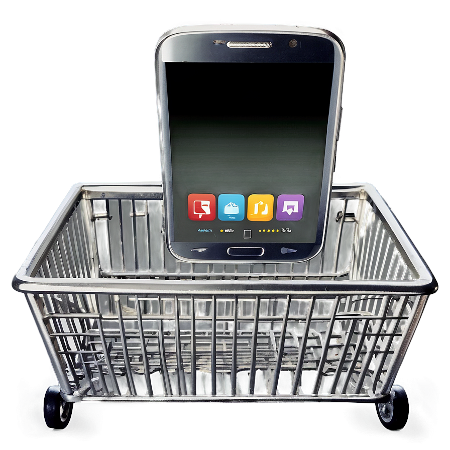 Shopping Cart On Smartphone Png 06112024