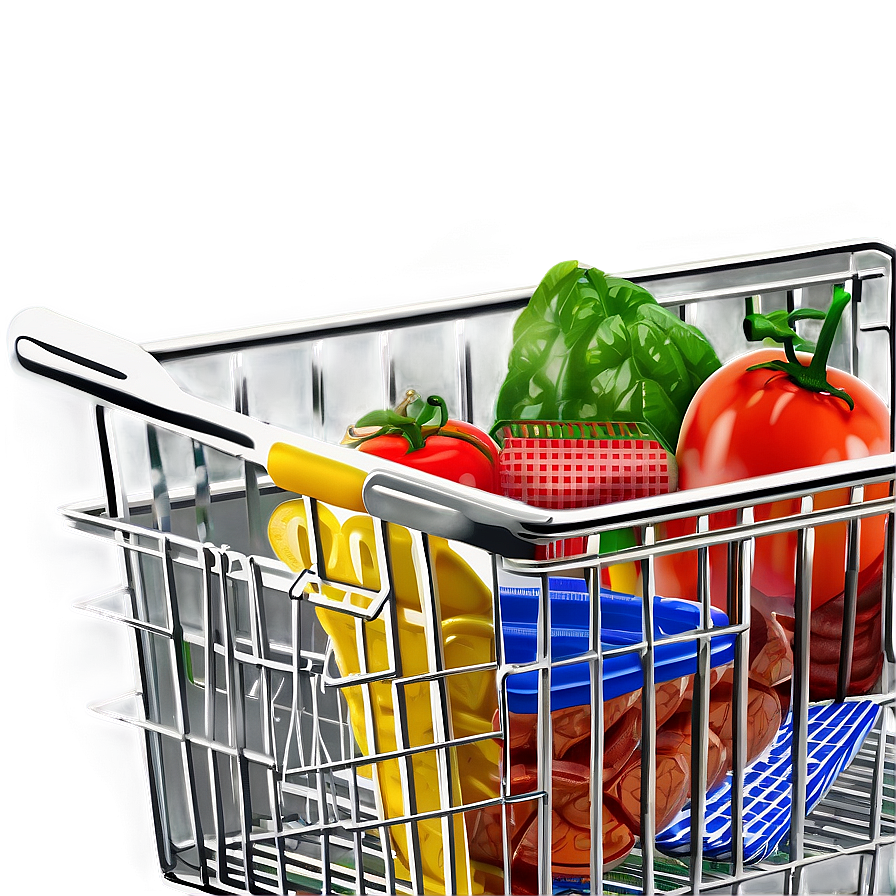 Shopping Cart With Food Png Snw2