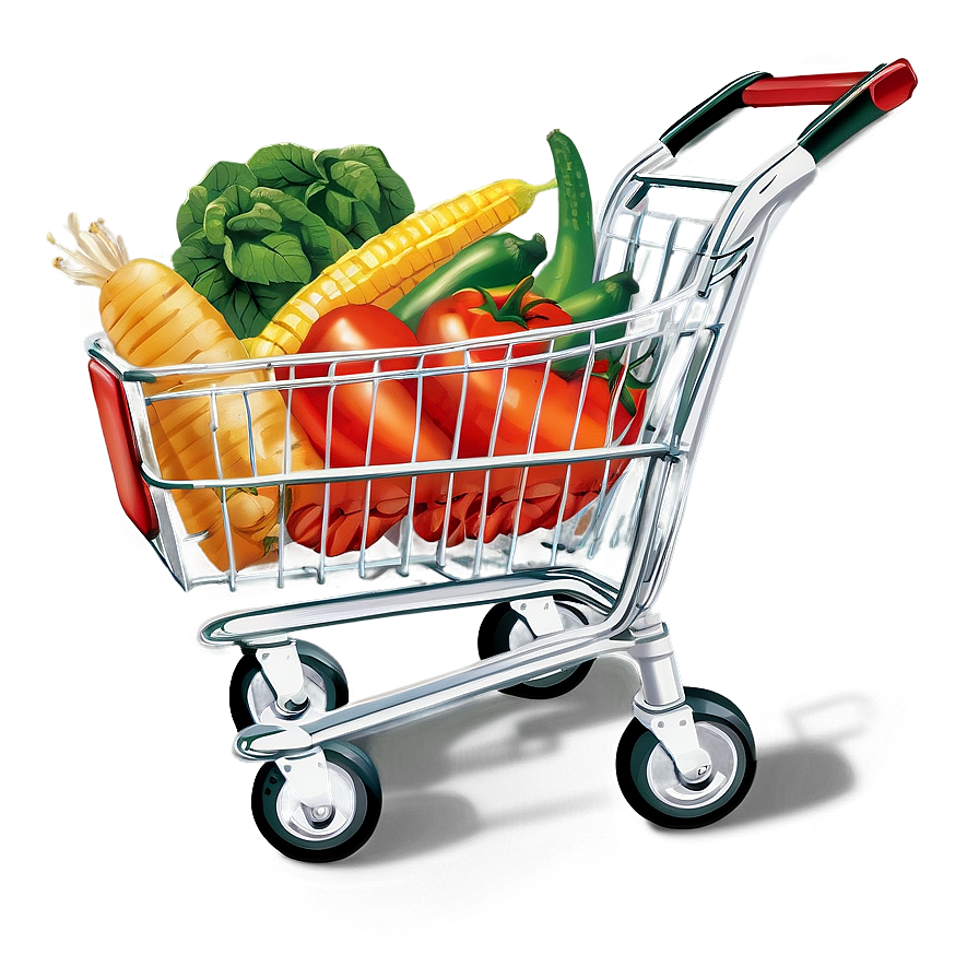 Shopping Cart With Vegetables Png 05252024