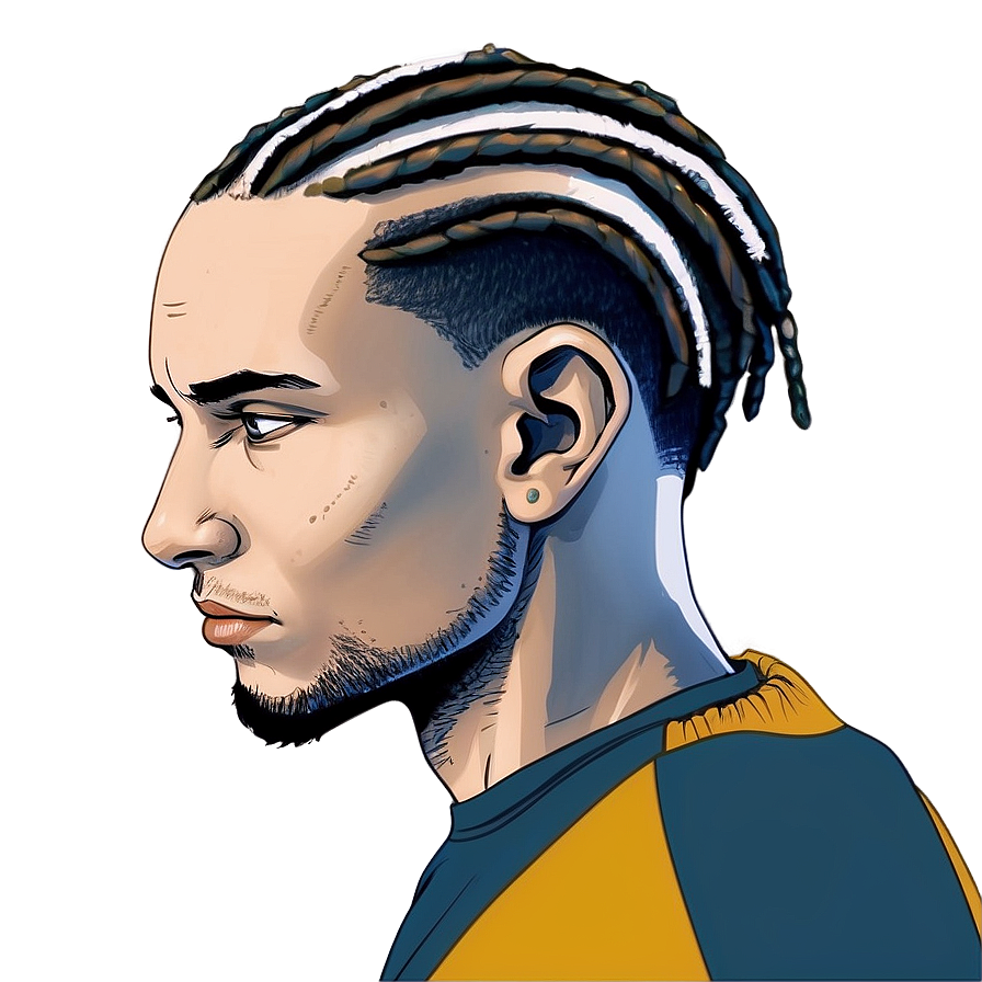 Short Dreads With Undercut Design Png Keh