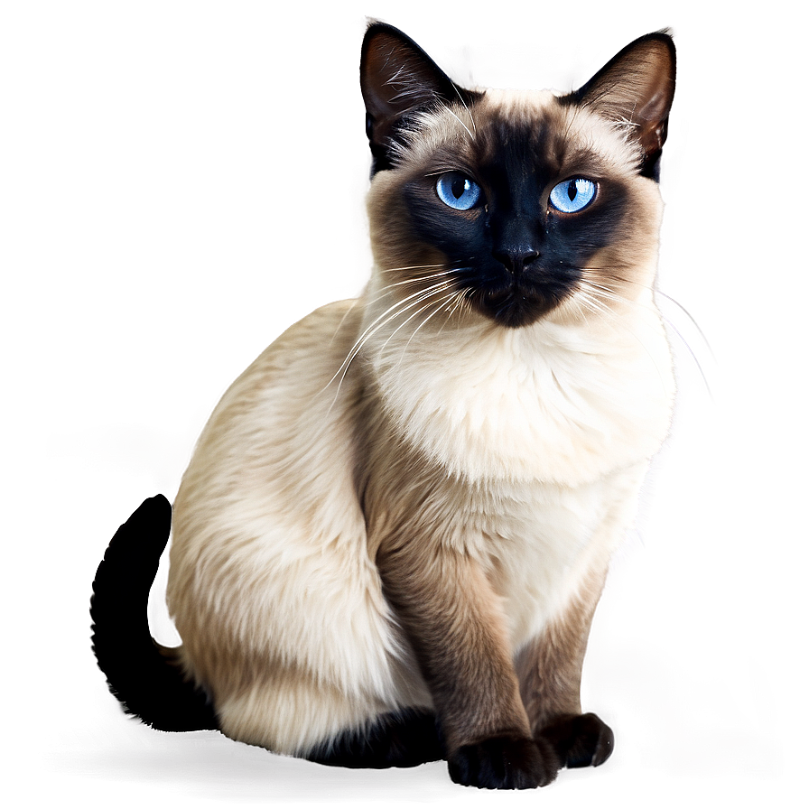 Siamese Cat With Furry Tail Png 06292024