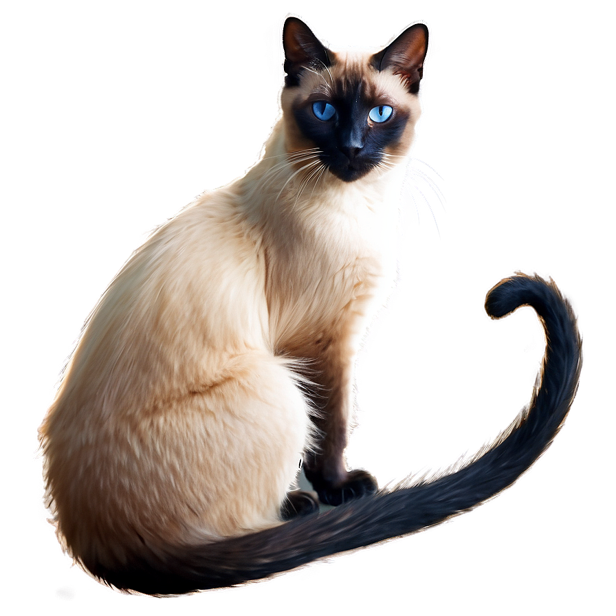 Siamese Cat With Furry Tail Png 42