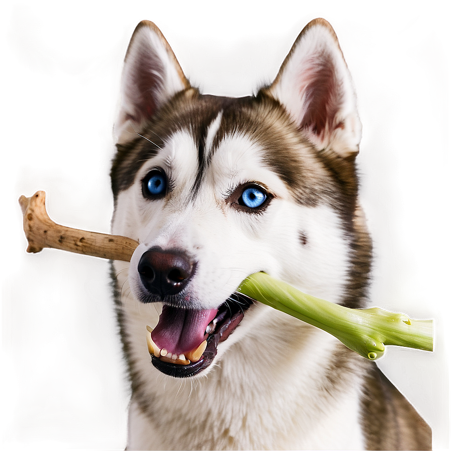 Siberian Husky Chewing Png 06252024