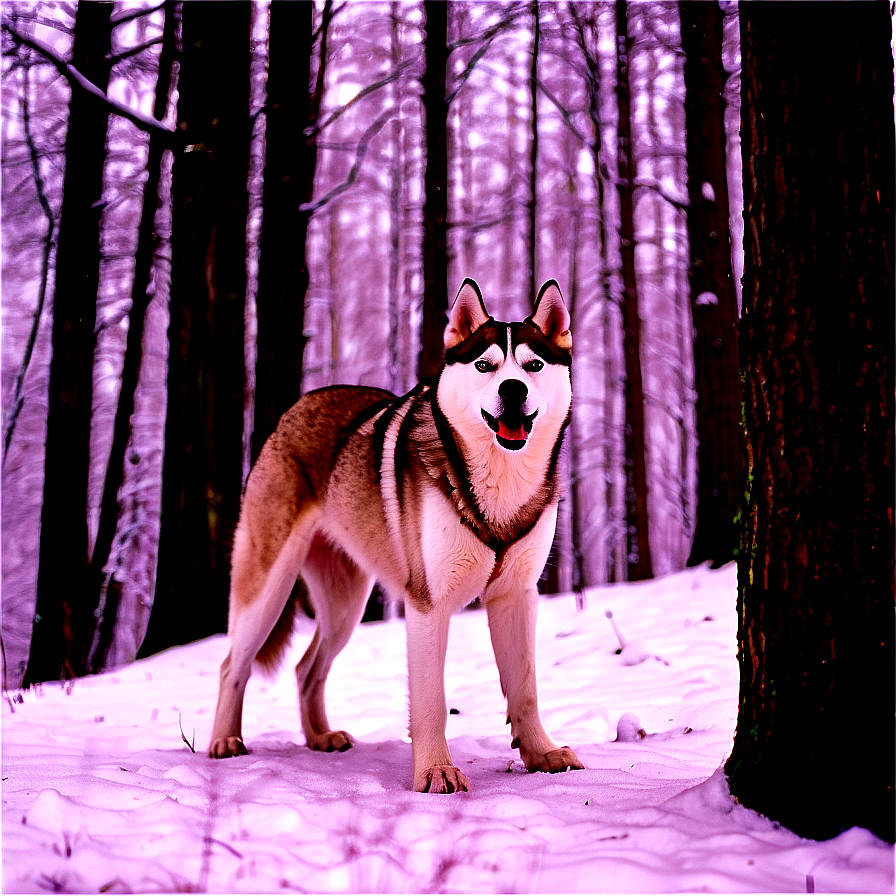 Siberian Husky In Forest Png 65