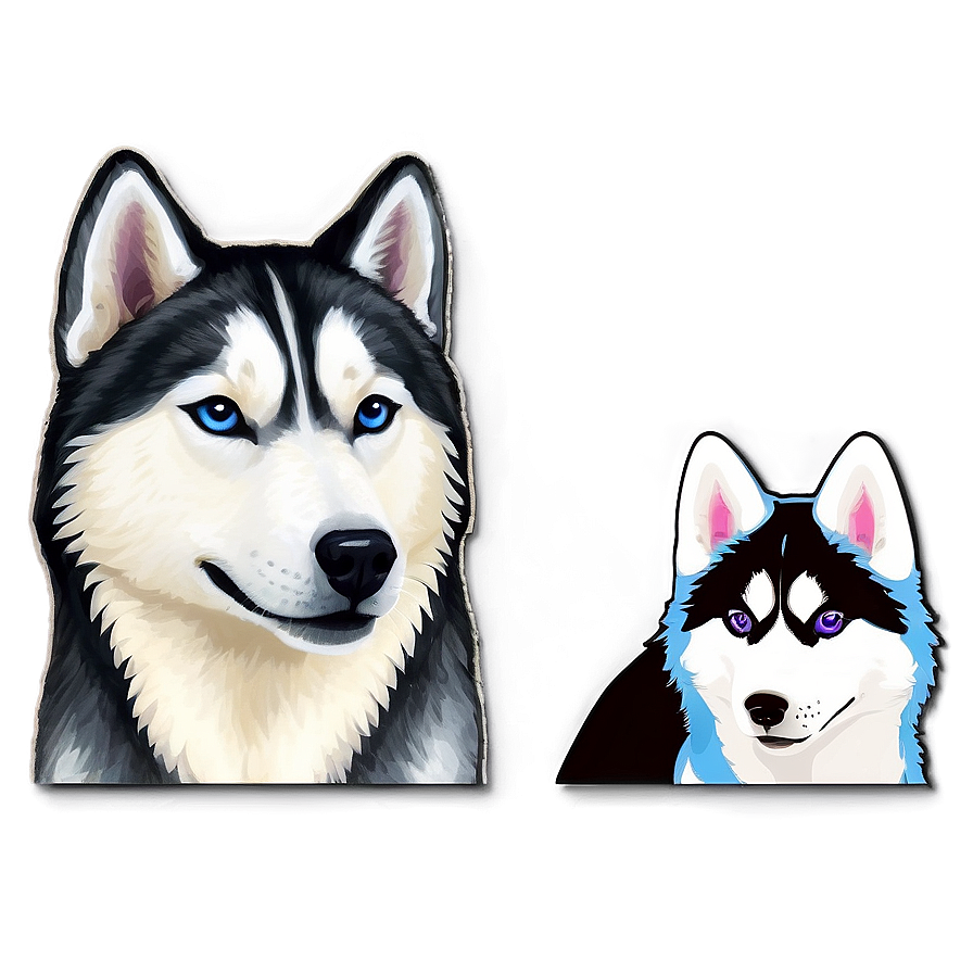 Siberian Husky With Husky Friend Png Luq55