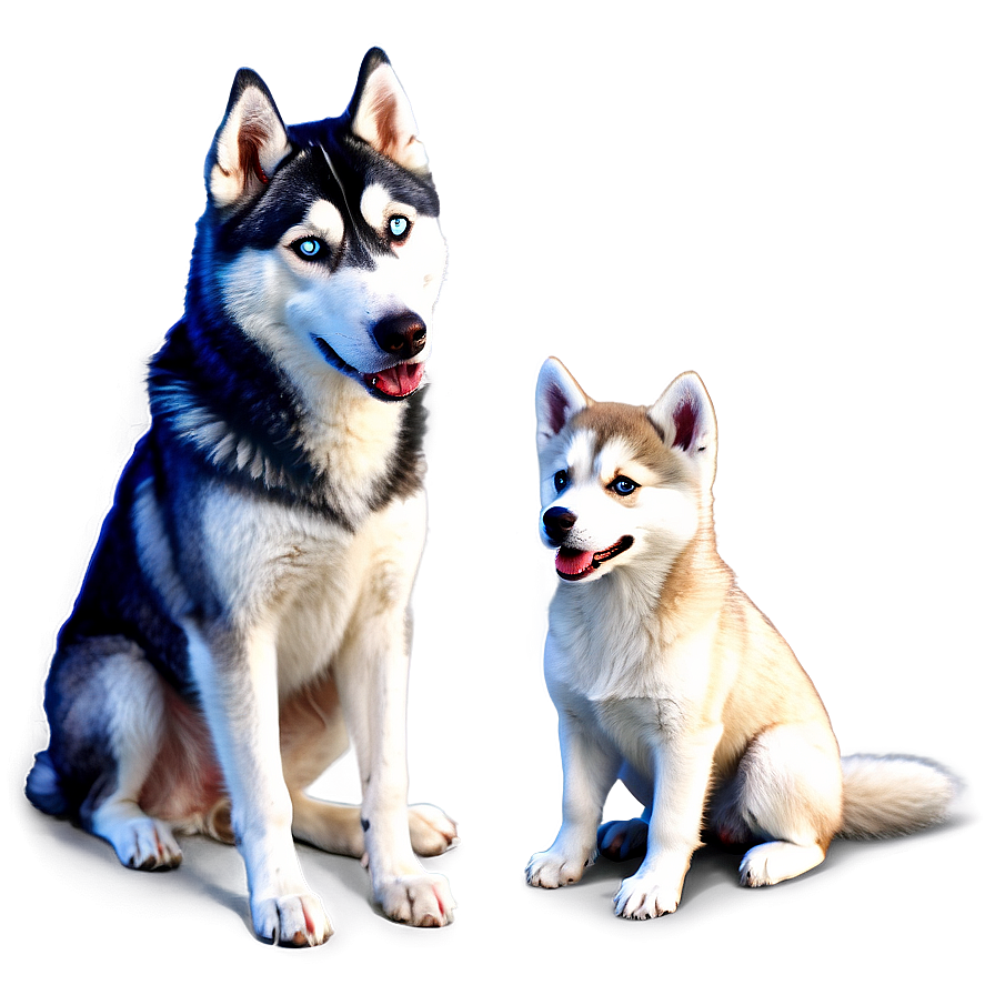 Siberian Husky With Husky Friend Png Nry49