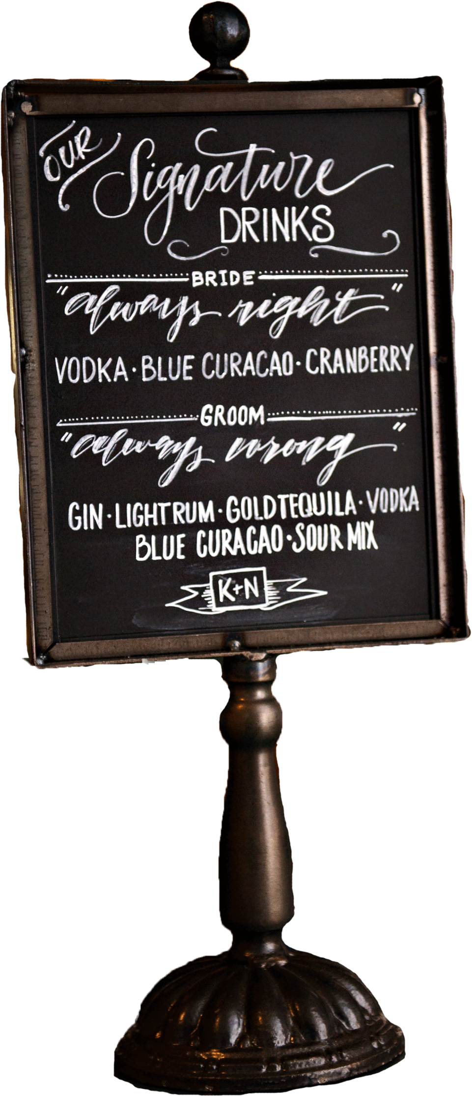 Signature Drinks Chalkboard Menu