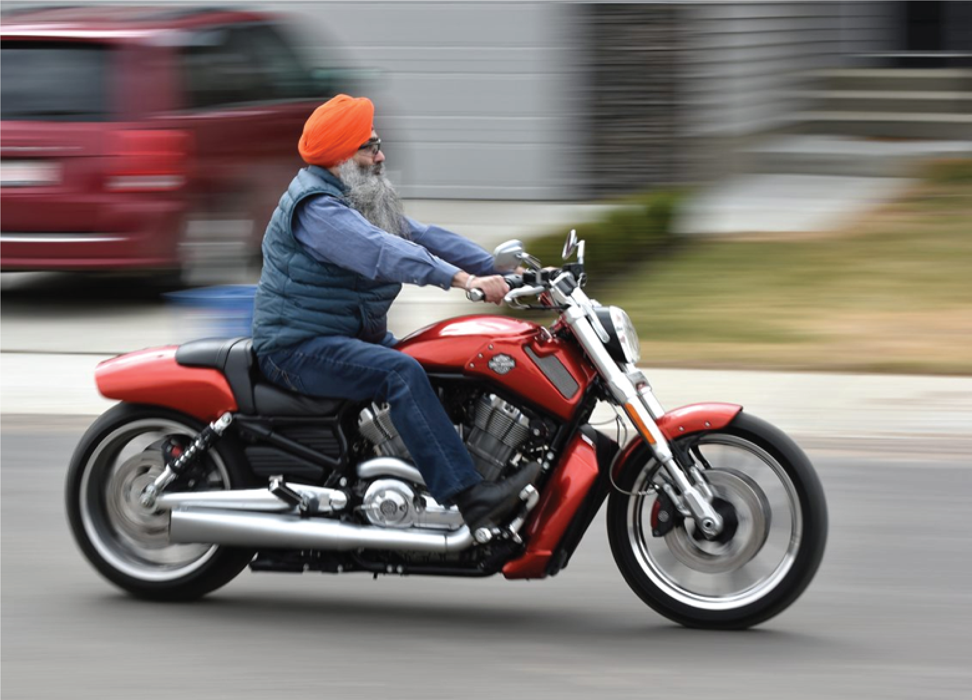 Sikh Man Riding Motorcycle