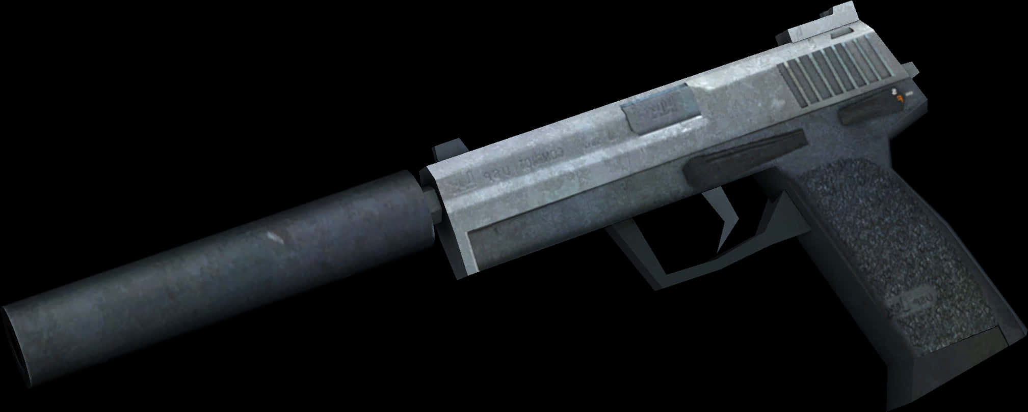 Silenced Pistol Isolatedon Black