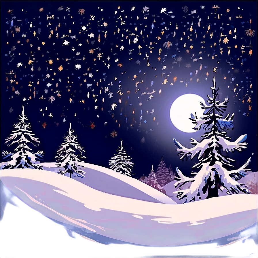 Silent Night Snowfall Png Hjv