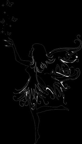 Silhouette Fairy Butterflies Art