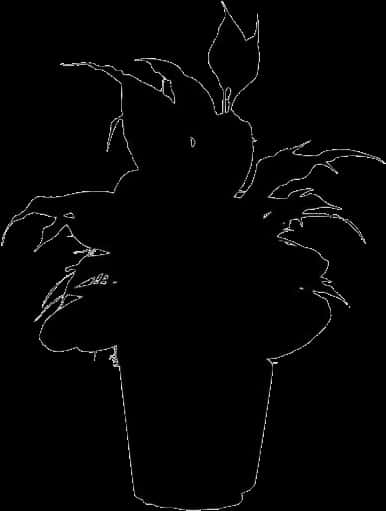 Silhouette Flower Potand Plant