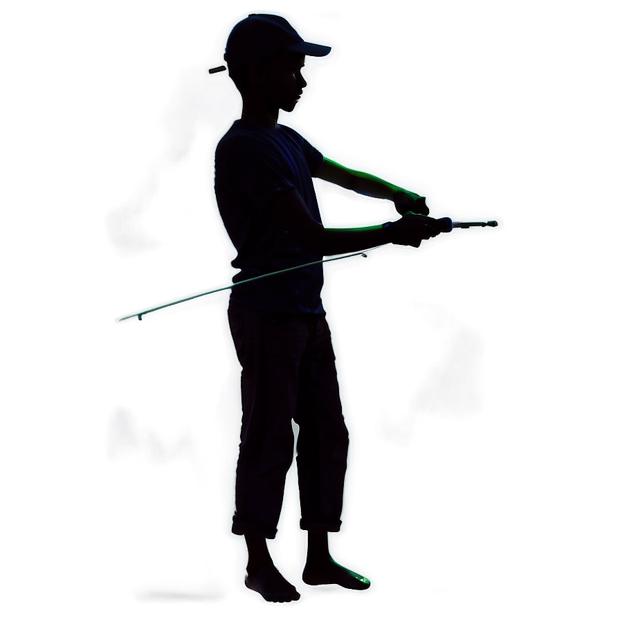 Silhouette Of A Person Fishing Png Dxb