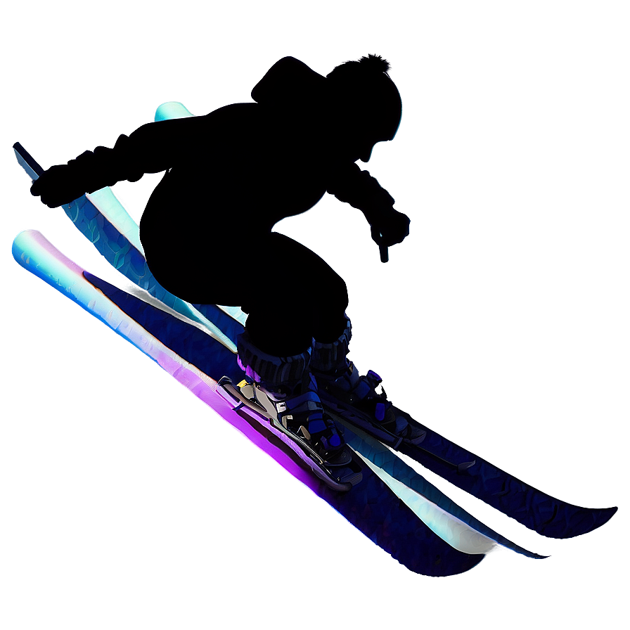 Silhouette Of A Person Skiing Png 69