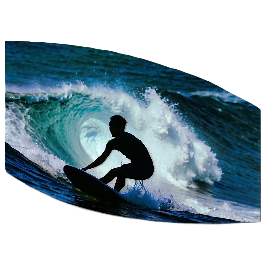 Silhouette Of A Person Surfing Png 05252024