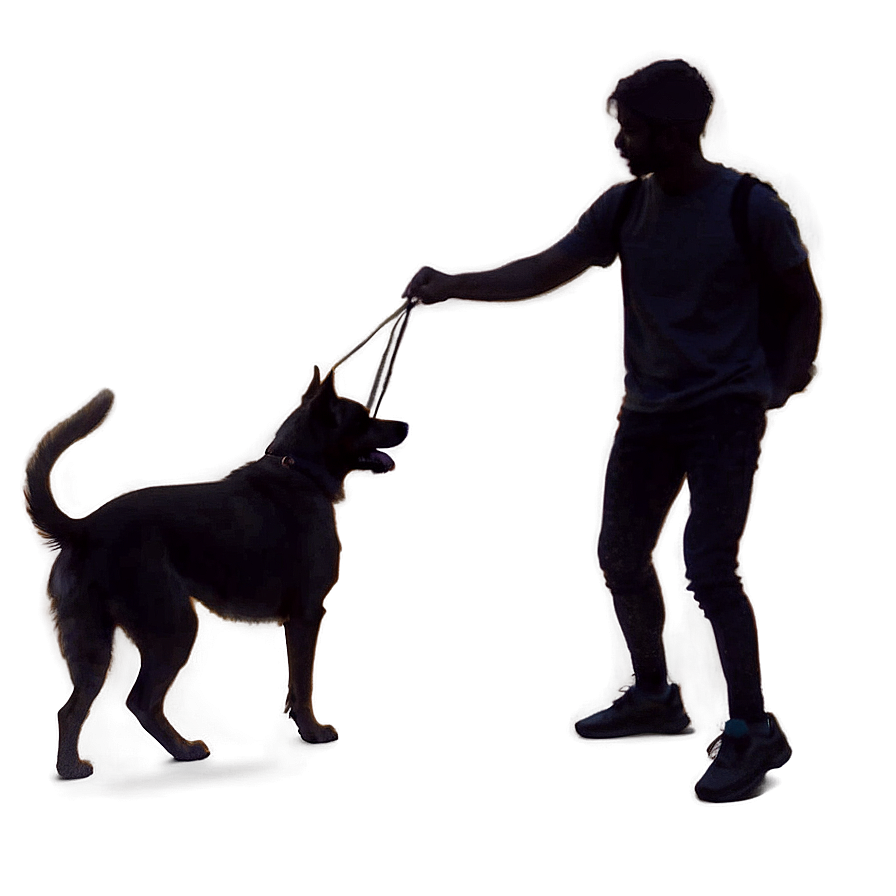 Silhouette Of A Person With Dog Png Pdq52