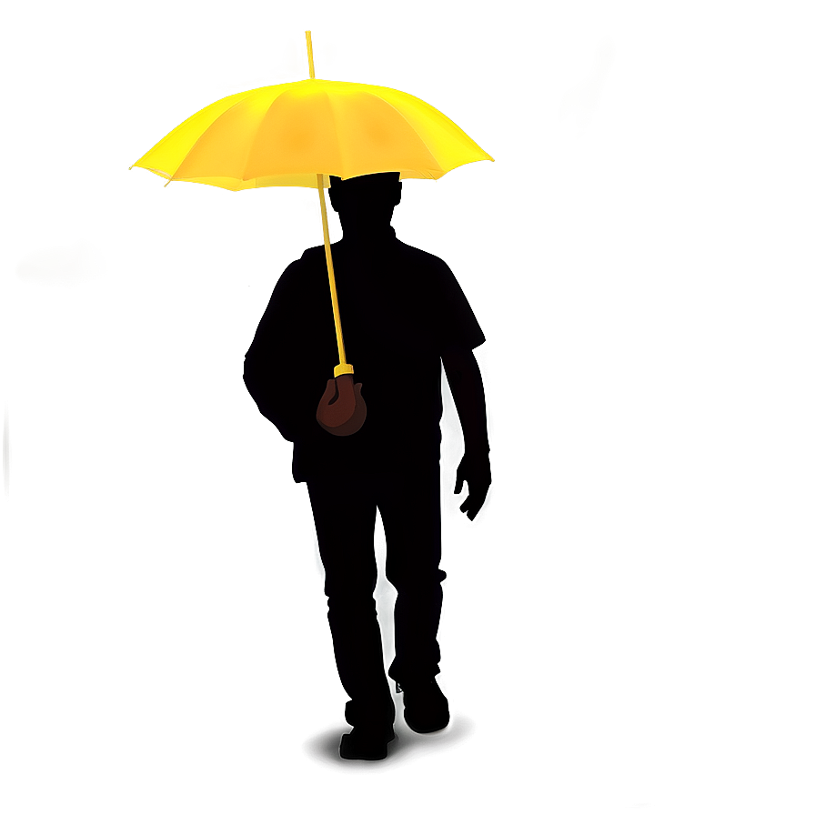 Silhouette Of A Person With Umbrella Png Kiq63