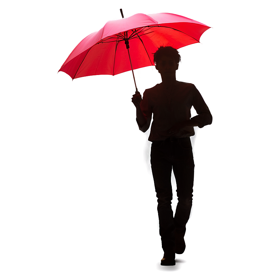 Silhouette Of A Person With Umbrella Png Ocb2