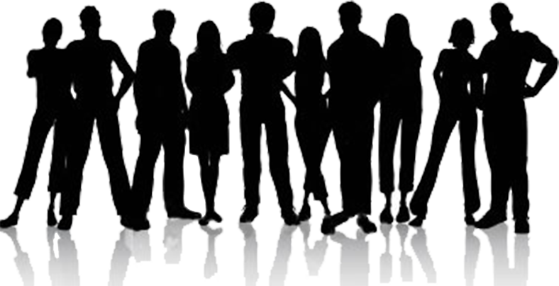 Silhouetted_ Group_ People_ Standing_ Together