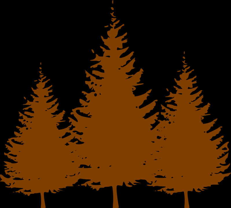 Silhouetted Pine Trees Graphic