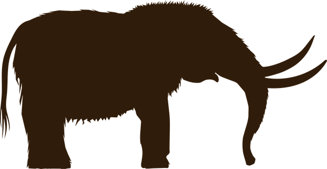 Silhouetted Woolly Mammoth Graphic