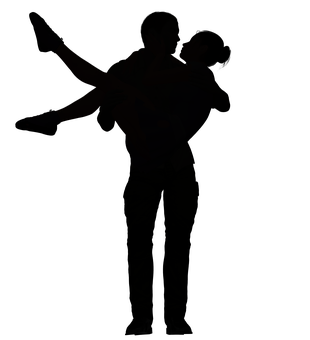 Silhouetteof Couple Embrace