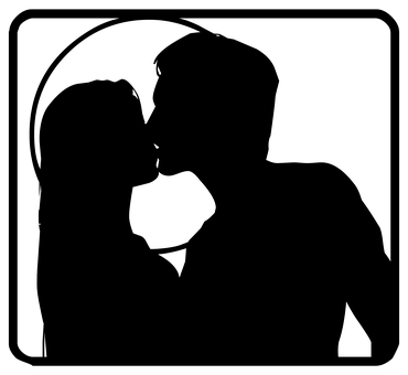 Silhouetteof Couple Kissing