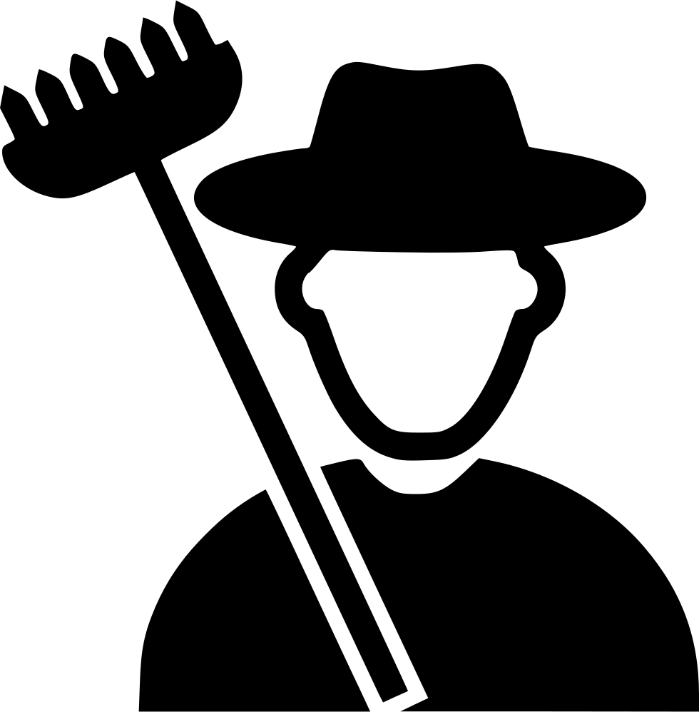 Silhouetteof Farmerwith Pitchfork