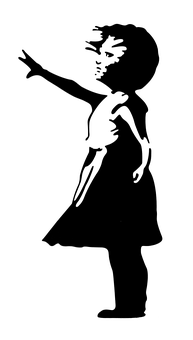 Silhouetteof Girl Pointing