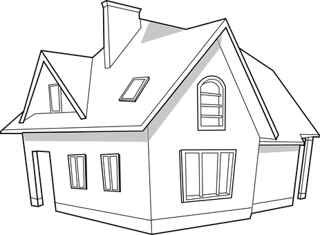 Silhouetteof House Vector