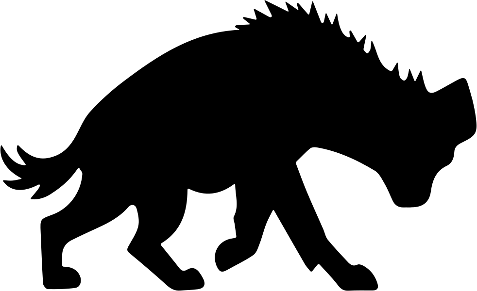 Silhouetteof Hyena Walking