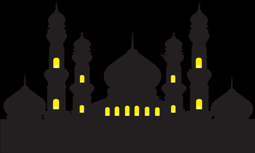 Silhouetteof Mosqueat Night