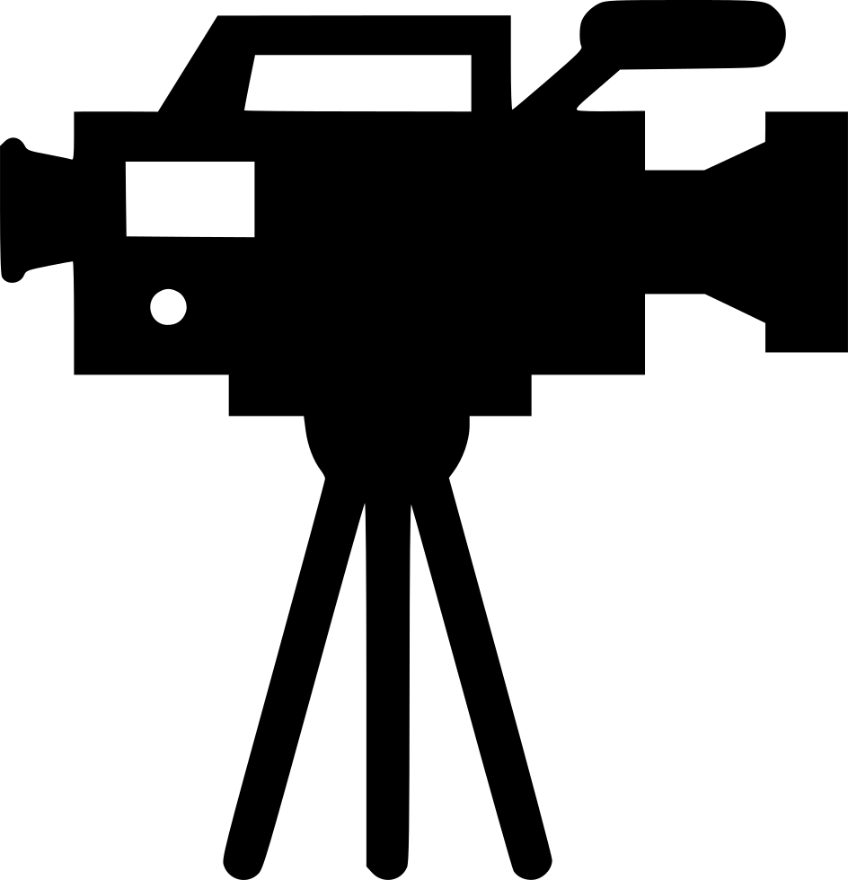 Silhouetteof Professional Movie Cameraon Tripod