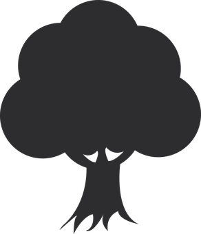 Silhouetteof Simple Tree Graphic