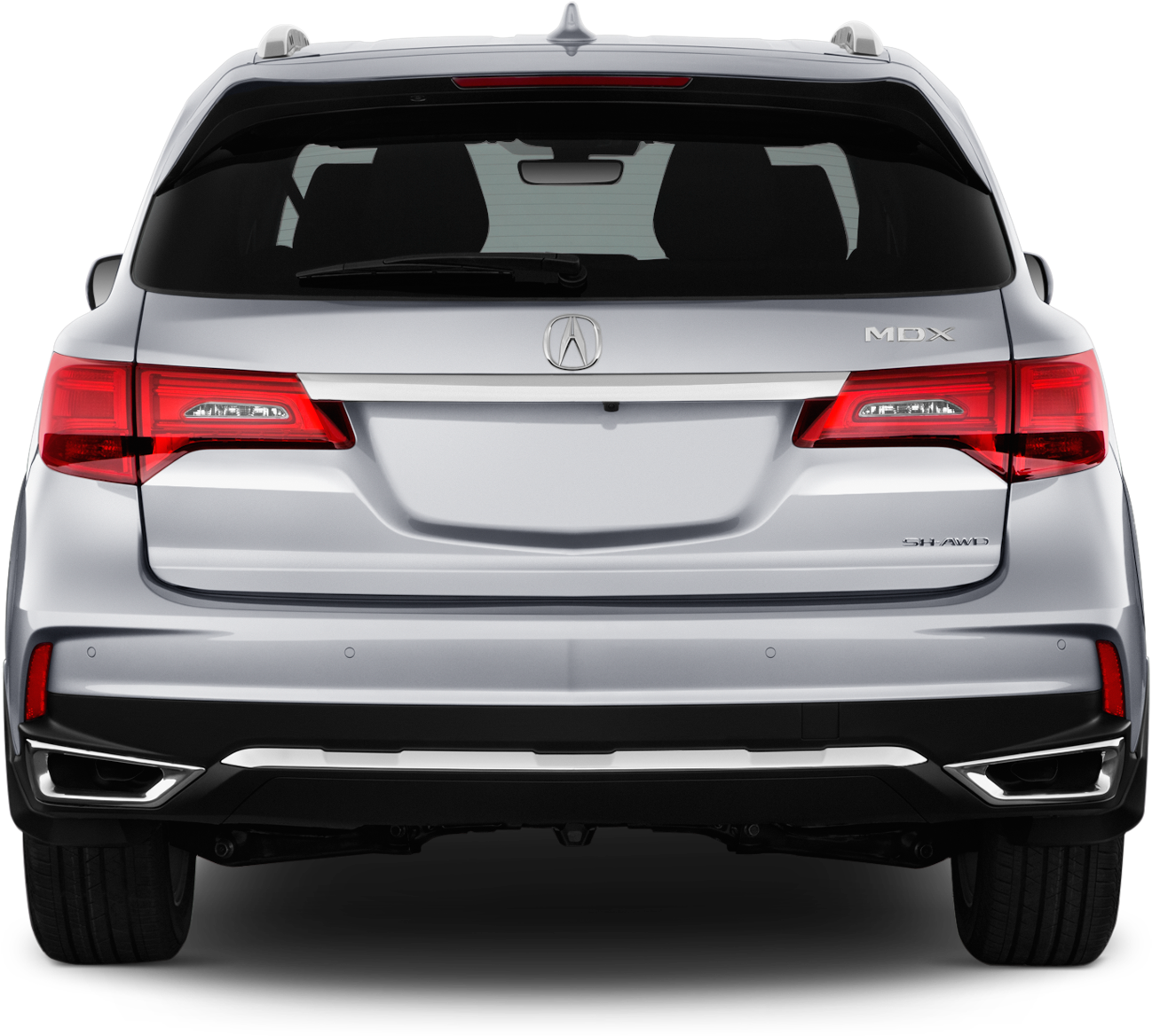 Silver Acura M D X Rear View