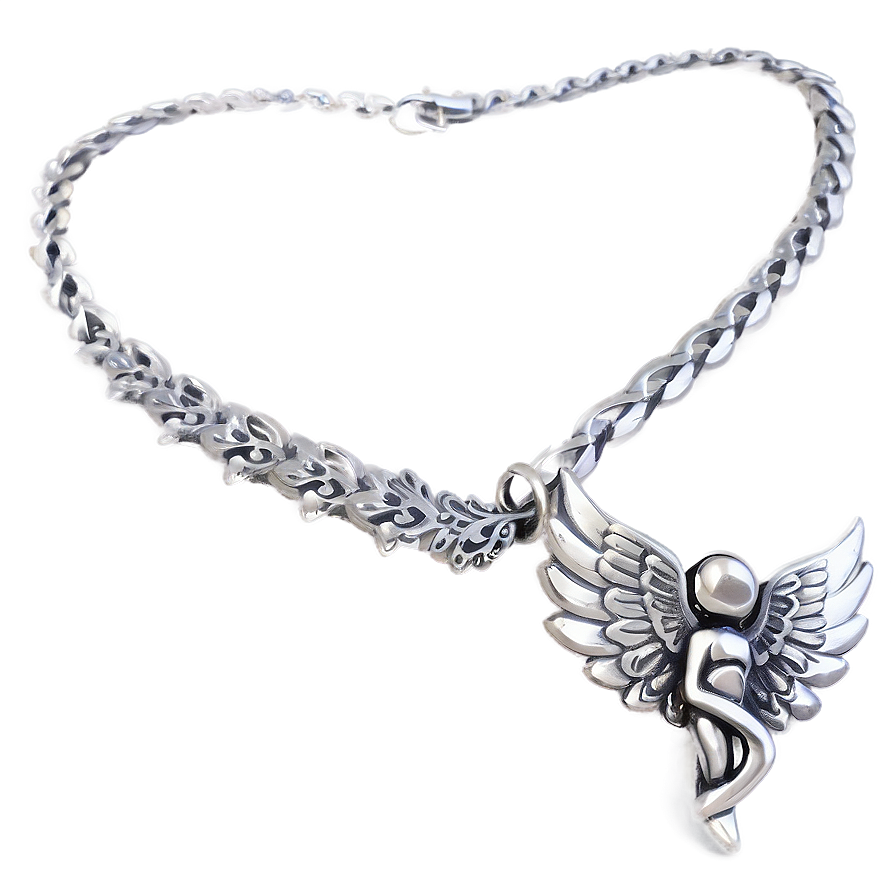 Silver Angel Necklace Png Ubp